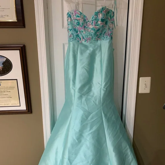 chinese dress ladies Ellie Wilde EW36099 Long Mermaid Prom Formal Glitter Evening Dress main image 0